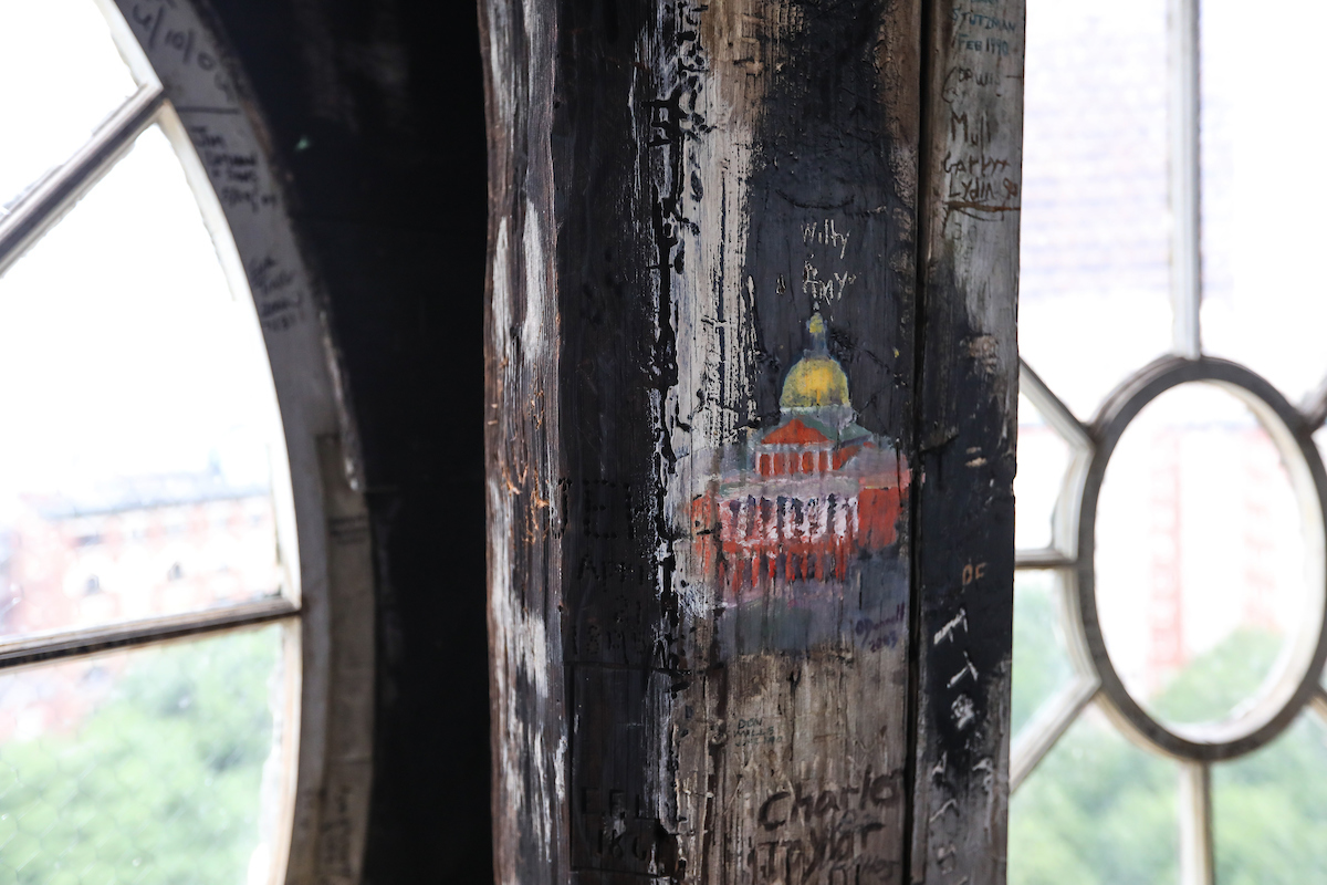 Suffolk photographer climbs up into the steeple of the Park Street Church in Boston