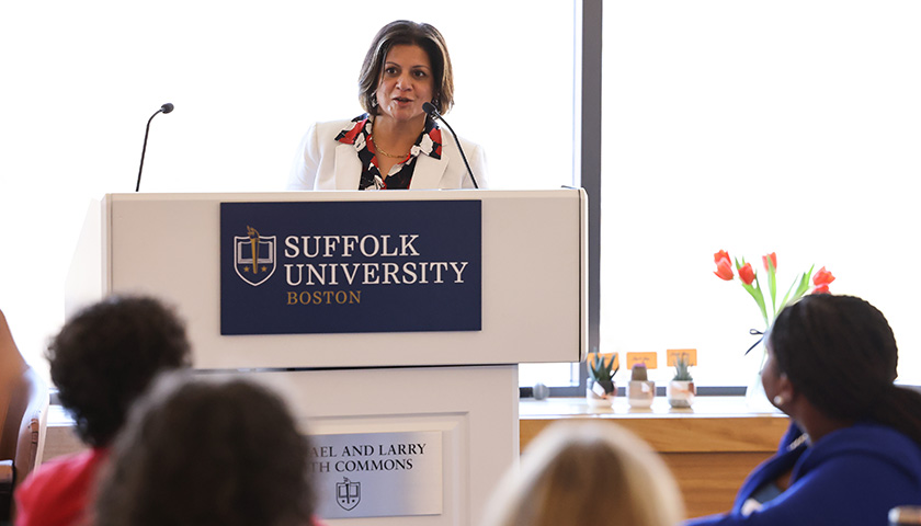 Professor Shailini George at podium